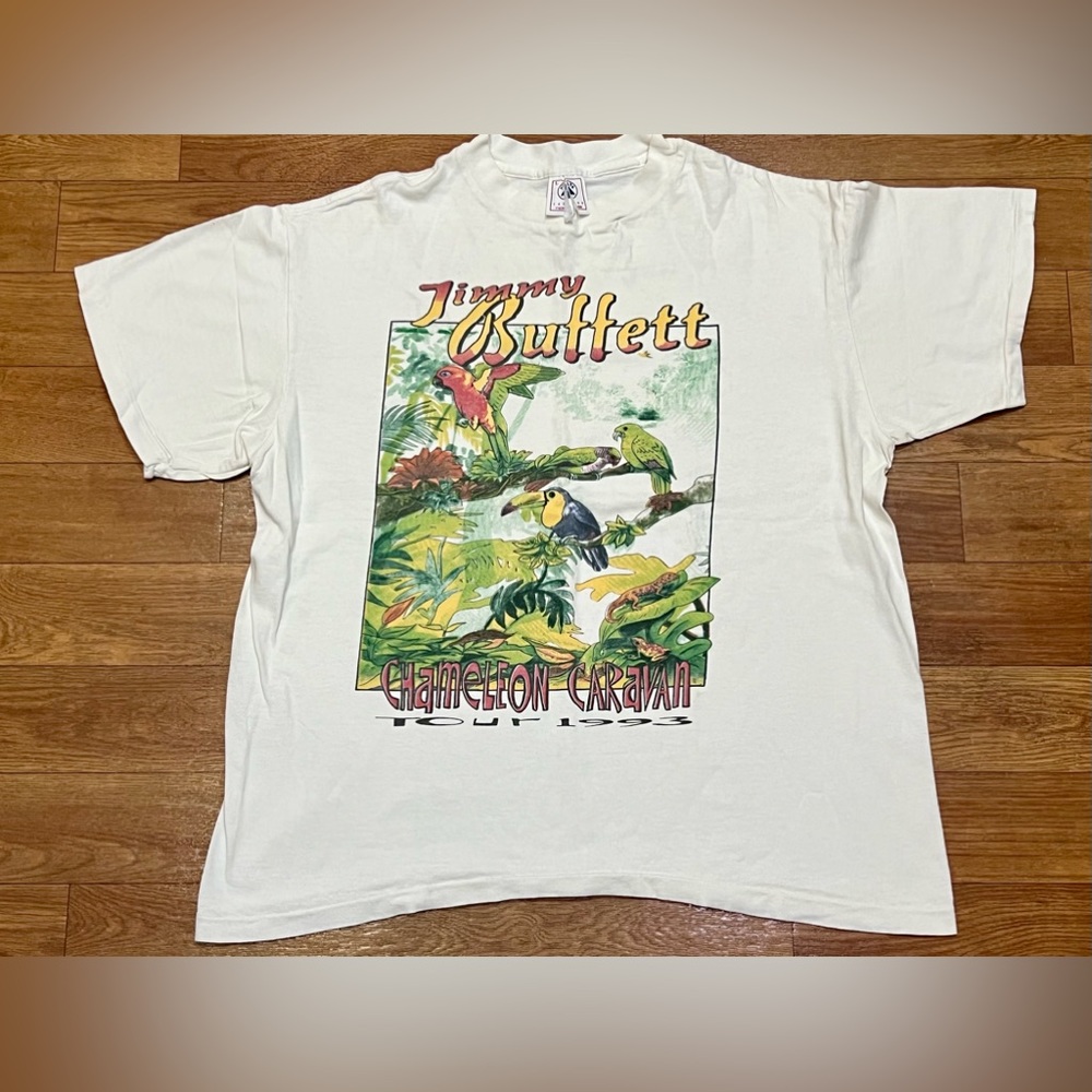 Jimmy Buffett Chameleon Caravan 93’ Tour Tee Shirt Men’s Large Margaritaville